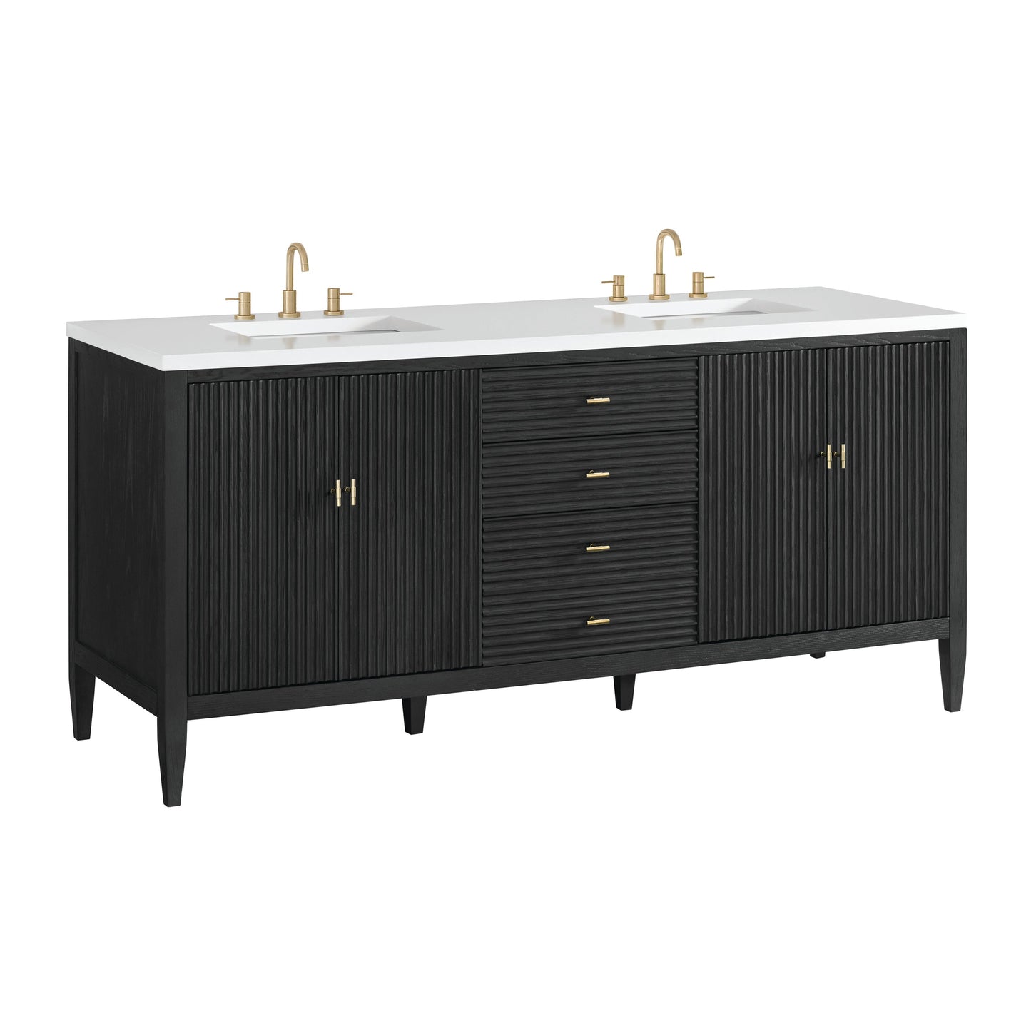 
                  
                    Myrrin 72" Double Vanity in Carbon Oak Double bathroom Vanity James Martin Vanities 
                  
                