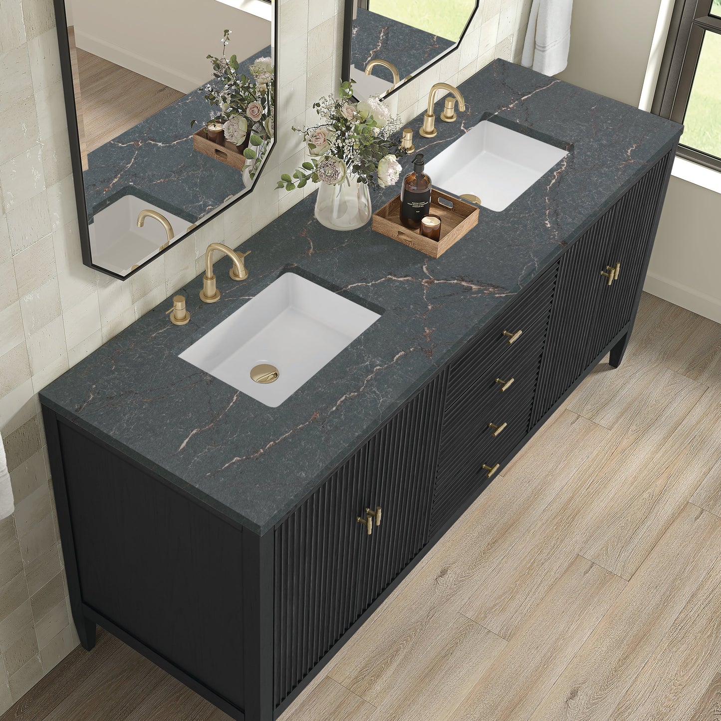 
                  
                    Myrrin 72" Double Vanity in Carbon Oak - James Martin Vanities
                  
                