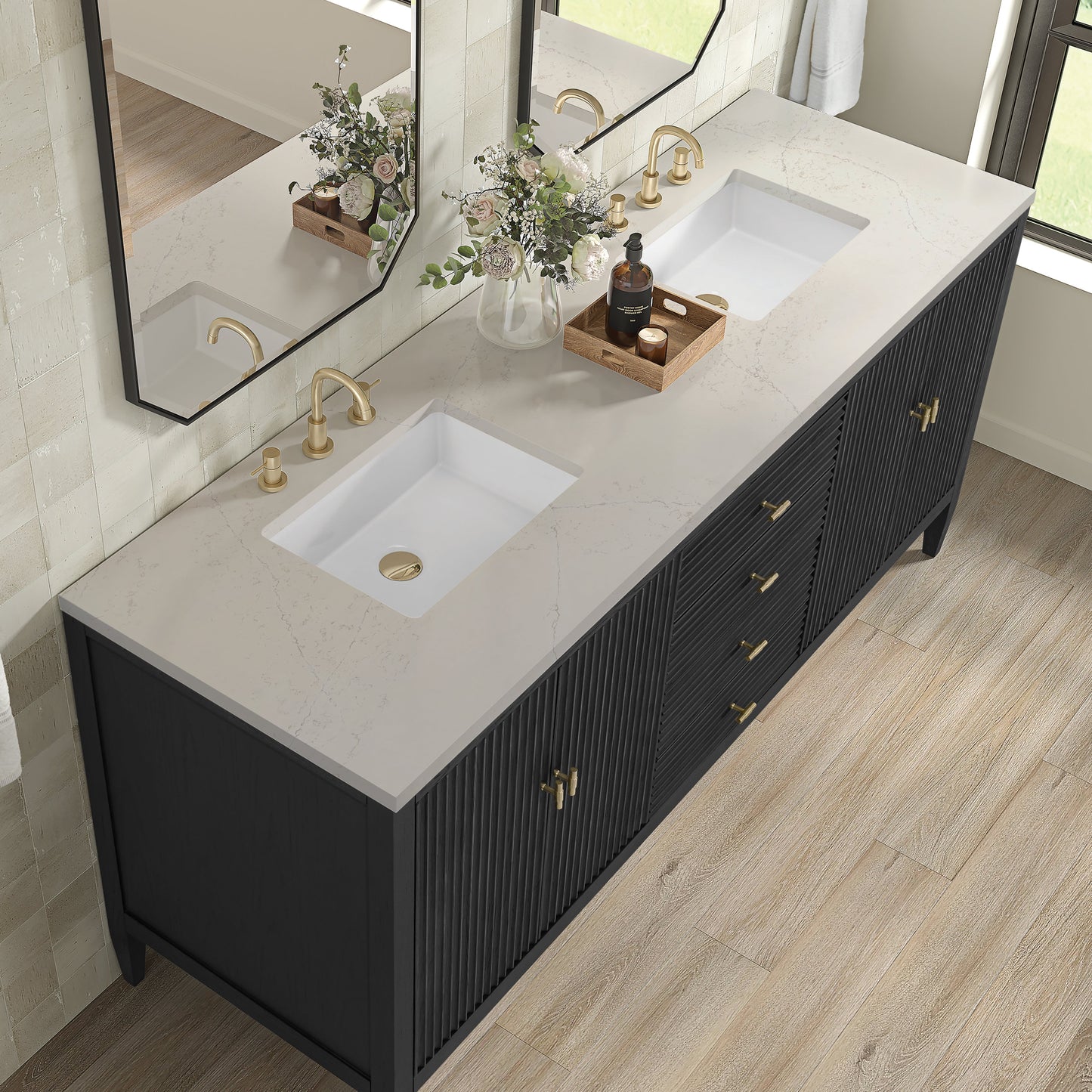 
                  
                    Myrrin 72" Double Vanity in Carbon Oak - James Martin Vanities
                  
                