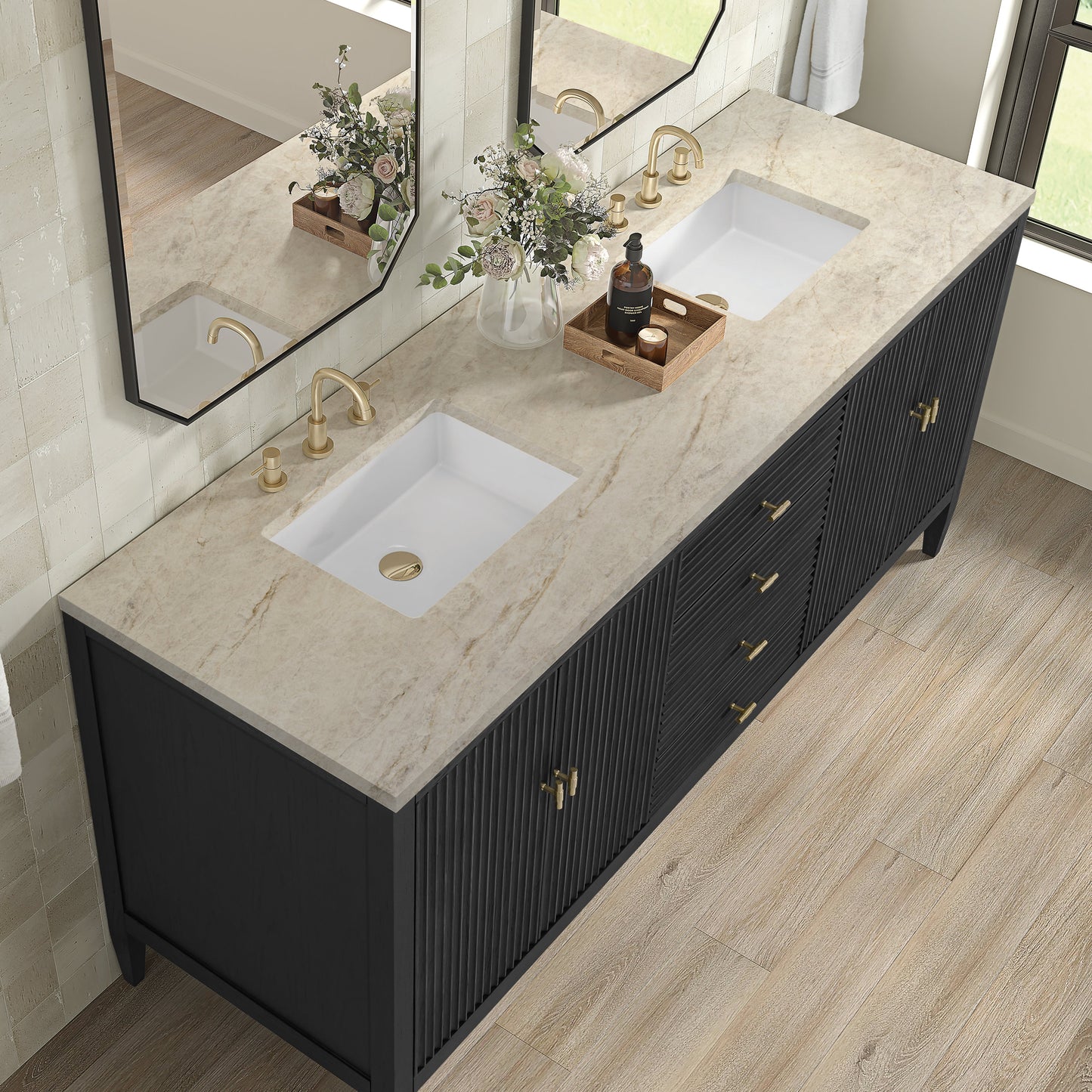 
                  
                    Myrrin 72" Double Vanity in Carbon Oak - James Martin Vanities
                  
                