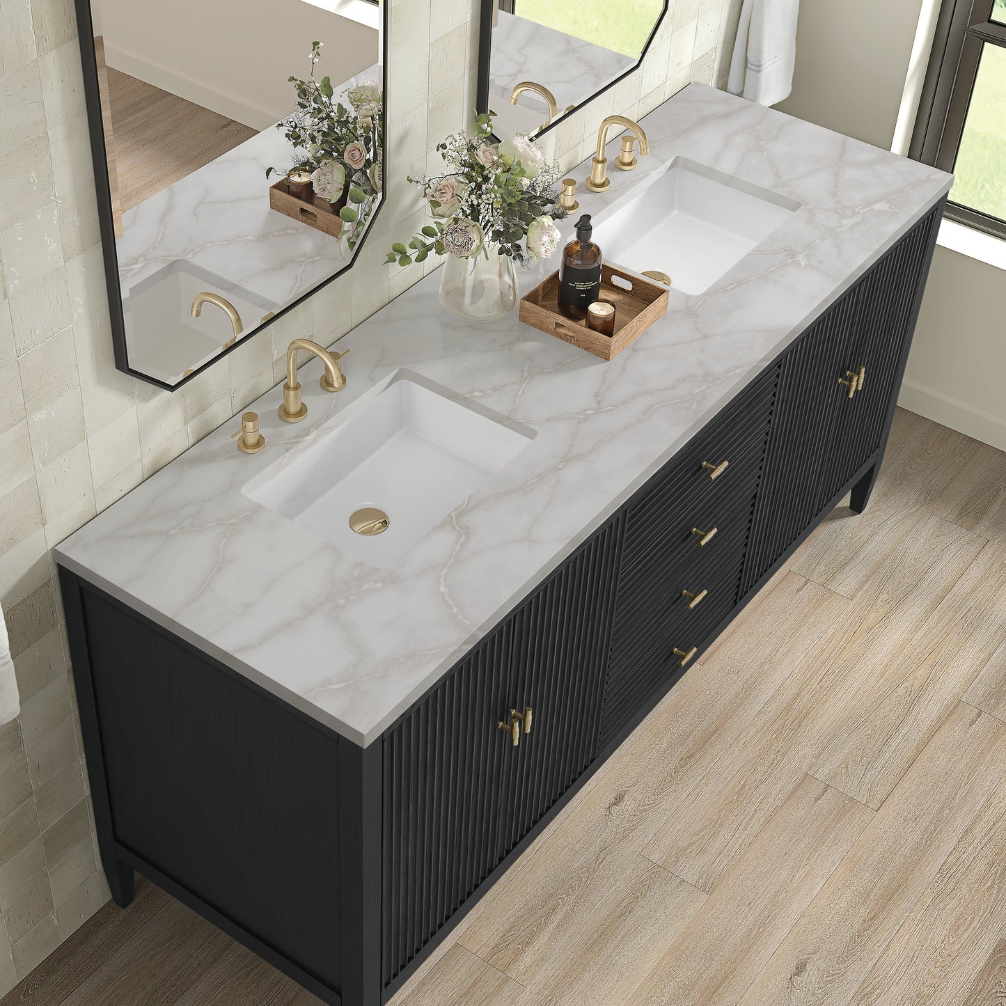 
                  
                    Myrrin 72" Double Vanity in Carbon Oak - James Martin Vanities
                  
                