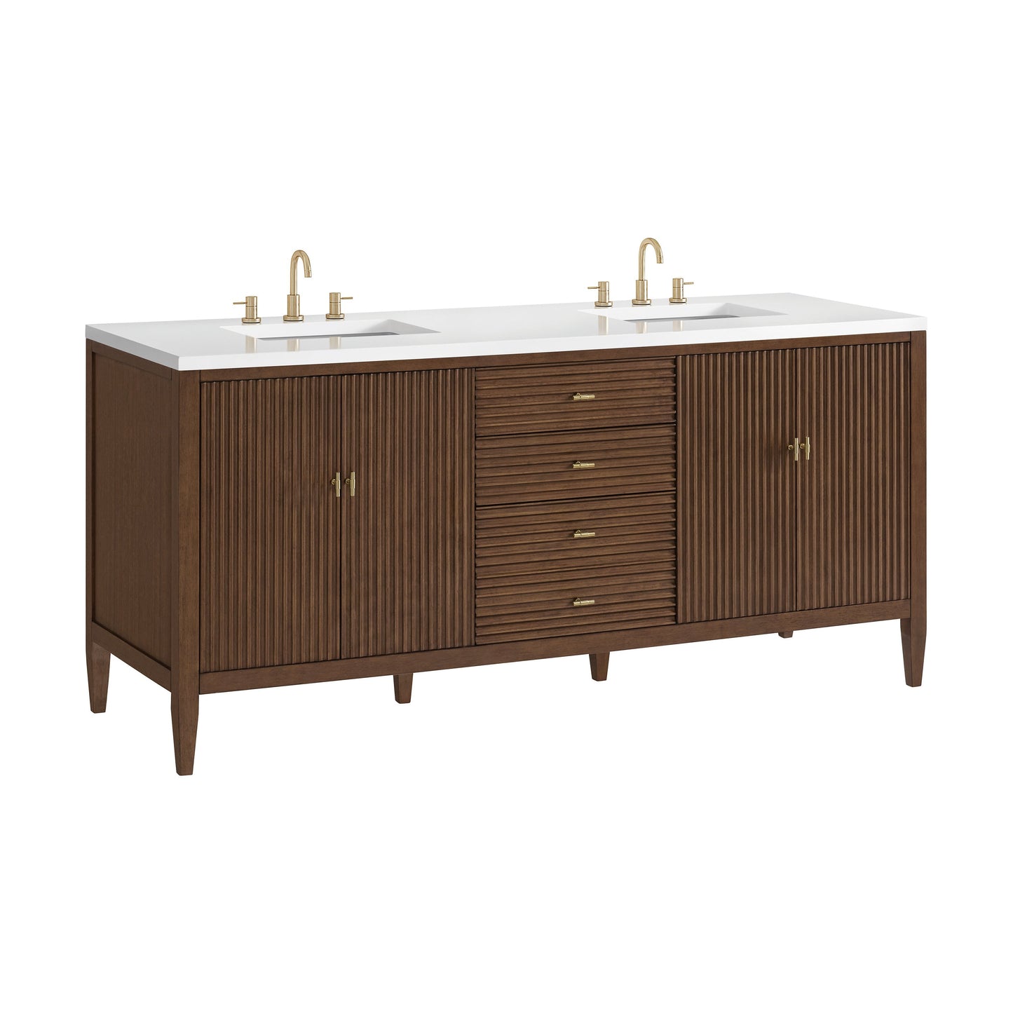 
                  
                    Myrrin 72" Double Vanity in Mid-Century Walnut - James Martin Vanities
                  
                