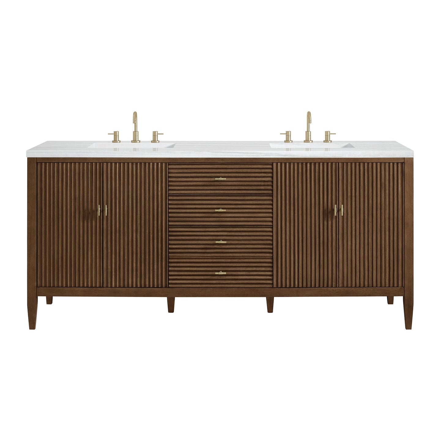 
                  
                    Myrrin 72" Double Vanity in Mid-Century Walnut Double bathroom Vanity James Martin Vanities 
                  
                