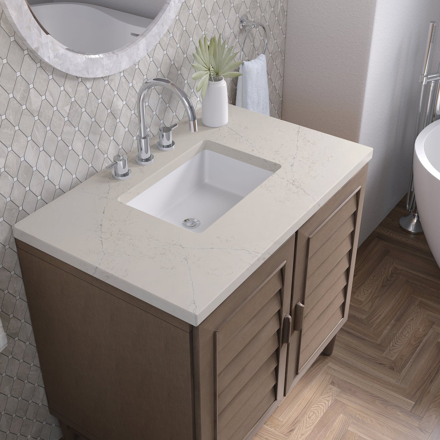 
                  
                    Portland 36" Single Bathroom Vanity Single Bathroom Vanity James Martin Vanities Siberian Silestone 
                  
                