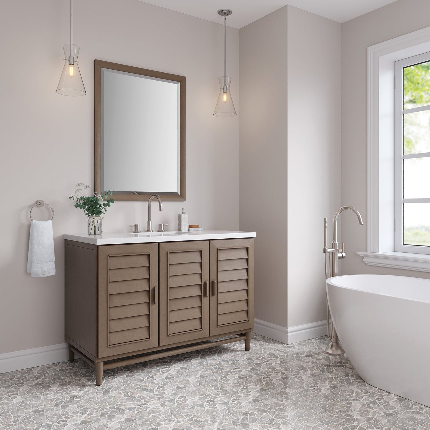 
                  
                    Portland 48" Single Bathroom Vanity in Whitewashed Walnut Single Bathroom Vanity James Martin Vanities 
                  
                