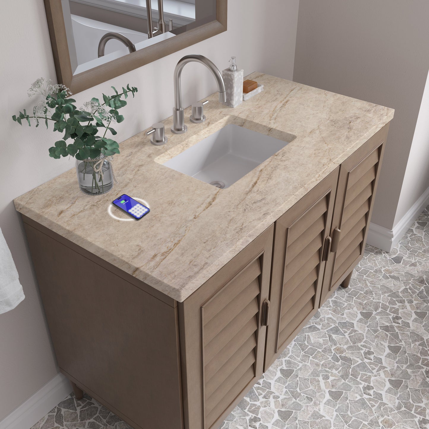 
                  
                    Portland 48" Single Bathroom Vanity in Whitewashed Walnut Single Bathroom Vanity James Martin Vanities FreePower-Enabled Tajnar Eclos 
                  
                