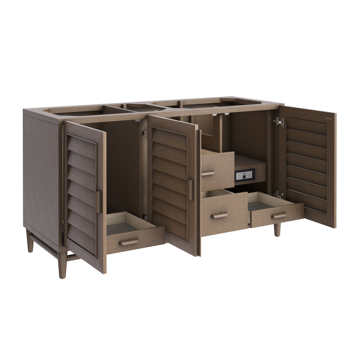 
                  
                    Portland 60" Double Bathroom Vanity in Whitewashed Walnut Double bathroom Vanity James Martin Vanities 
                  
                