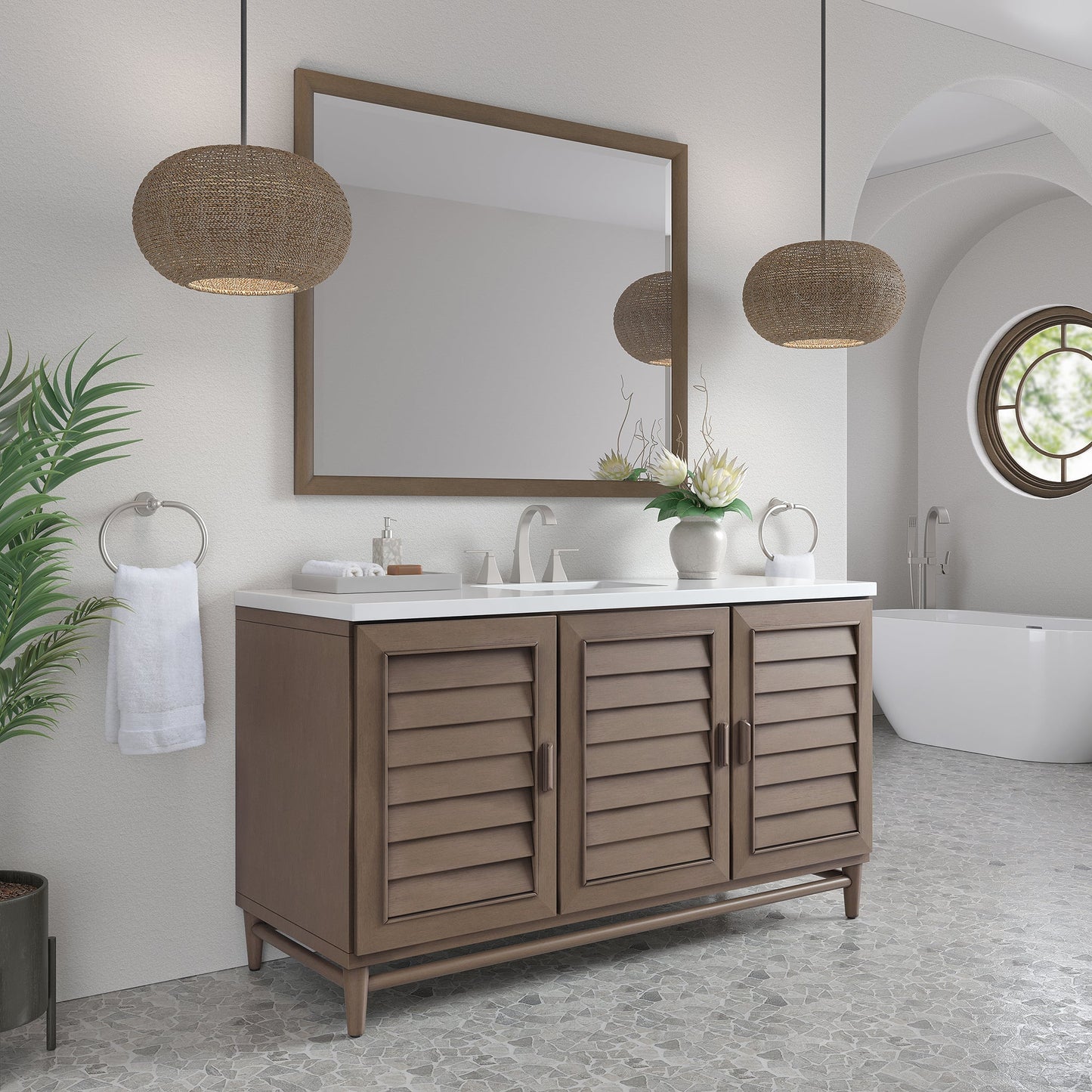 
                  
                    Portland 60" Single Bathroom Vanity in Whitewashed Walnut Single Bathroom Vanity James Martin Vanities 
                  
                
