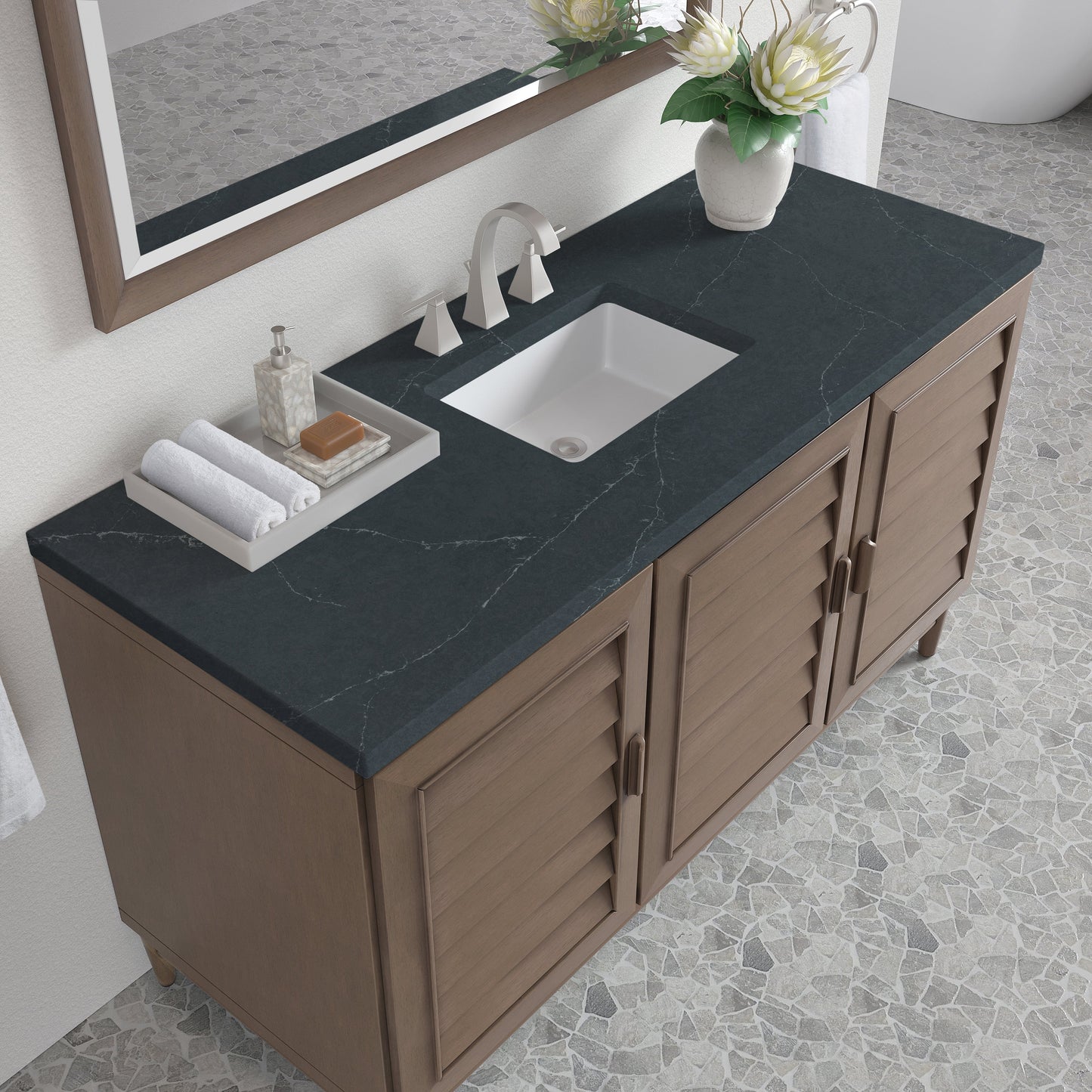 
                  
                    Portland 60" Single Bathroom Vanity in Whitewashed Walnut Single Bathroom Vanity James Martin Vanities Charcoal Soapstone Silestone 
                  
                