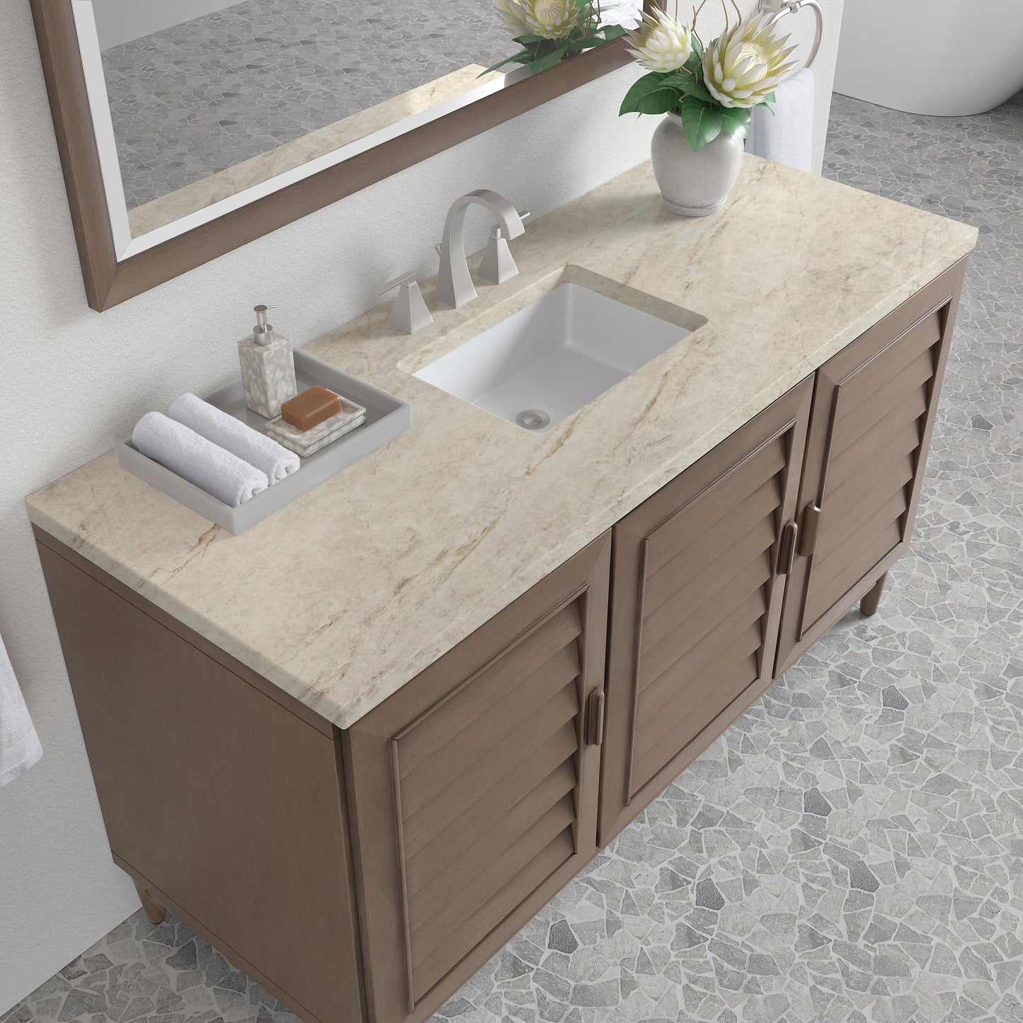 
                  
                    Portland 60" Single Bathroom Vanity in Whitewashed Walnut Single Bathroom Vanity James Martin Vanities Tajnar Eclos 
                  
                