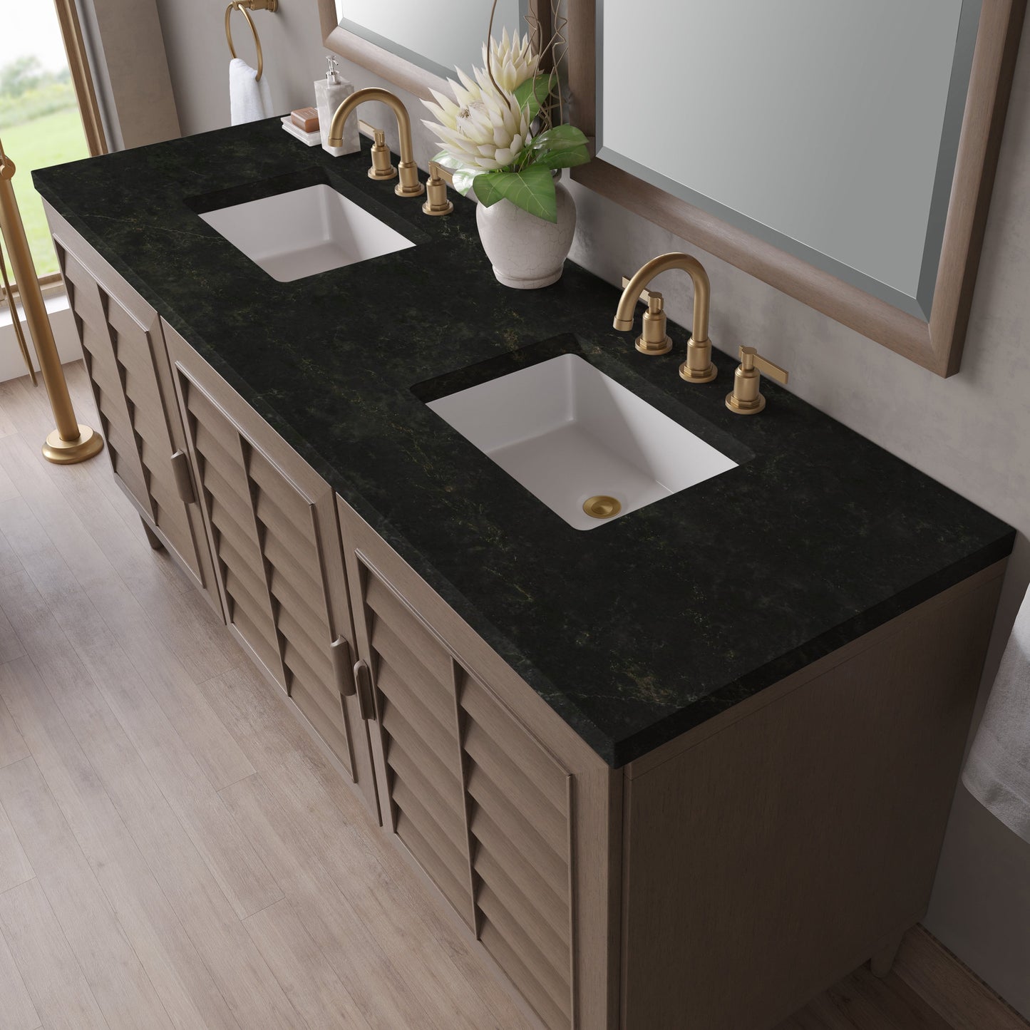 
                  
                    Portland 72" Double Bathroom Vanity in Whitewashed Walnut Double bathroom Vanity James Martin Vanities Phantome Eclos 
                  
                