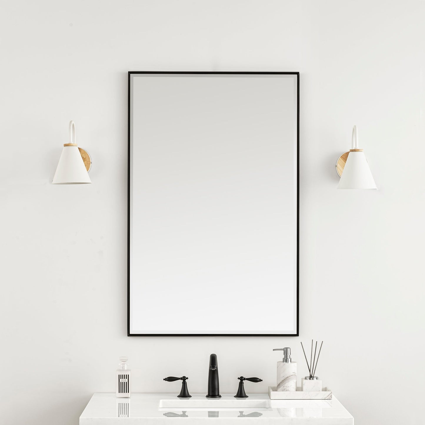 
                  
                    Rohe 26" Rectangular Mirror in Matte Black James Martin Vanities 
                  
                