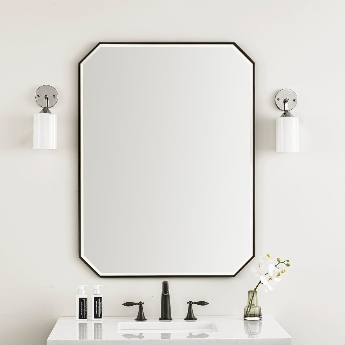 
                  
                    Rohe 30" Octagonal Mirror in Matte Black James Martin Vanities 
                  
                