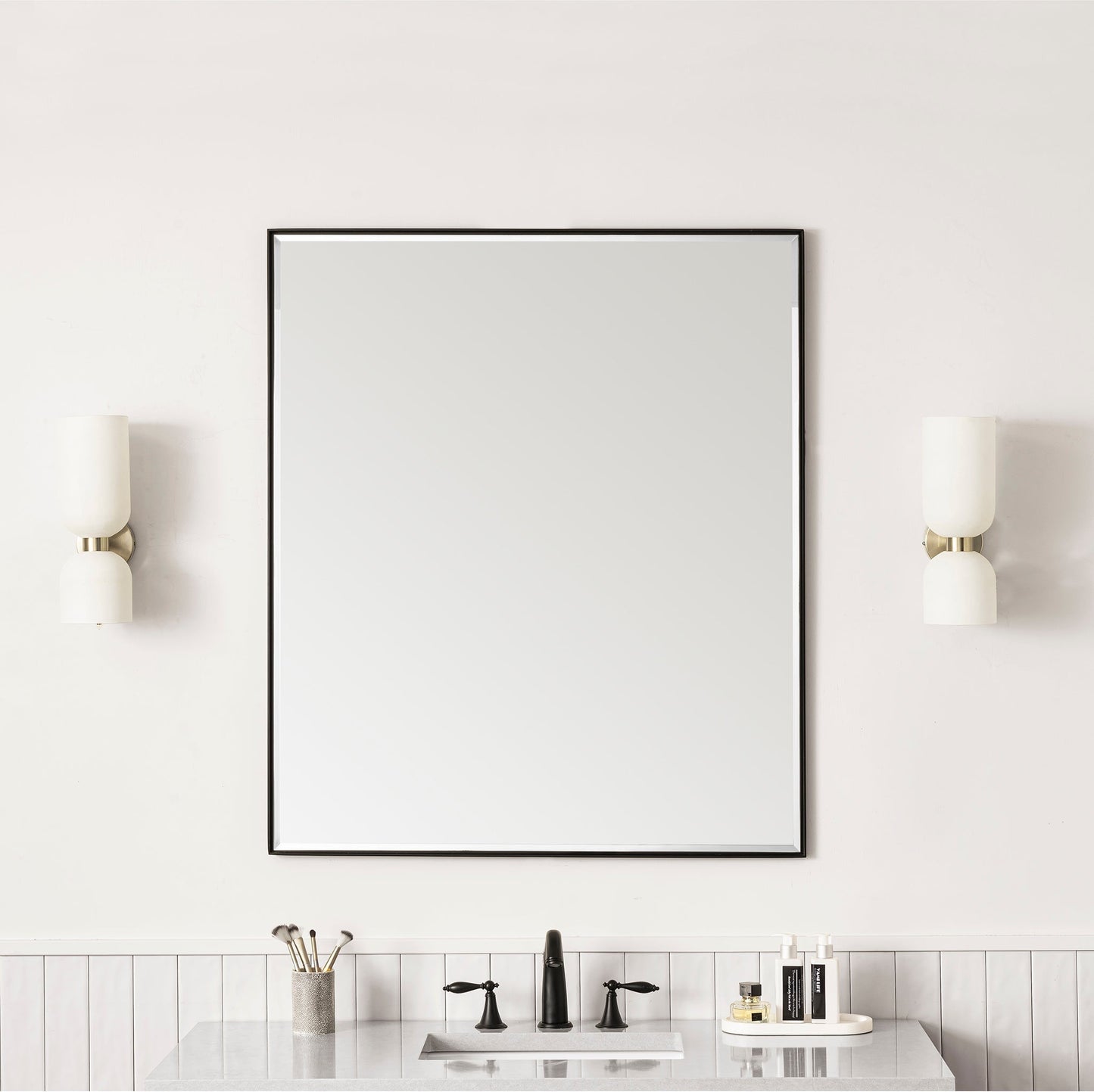 
                  
                    Rohe 36" Rectangular Mirror in Matte Black James Martin Vanities 
                  
                