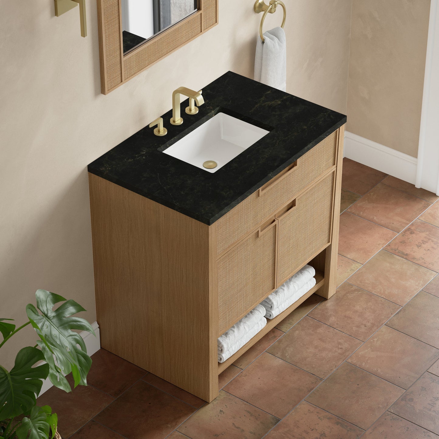 
                  
                    Solene 36" Single Vanity in Seaside Oak Single Bathroom Vanity James Martin Vanities Phantome Eclos 
                  
                