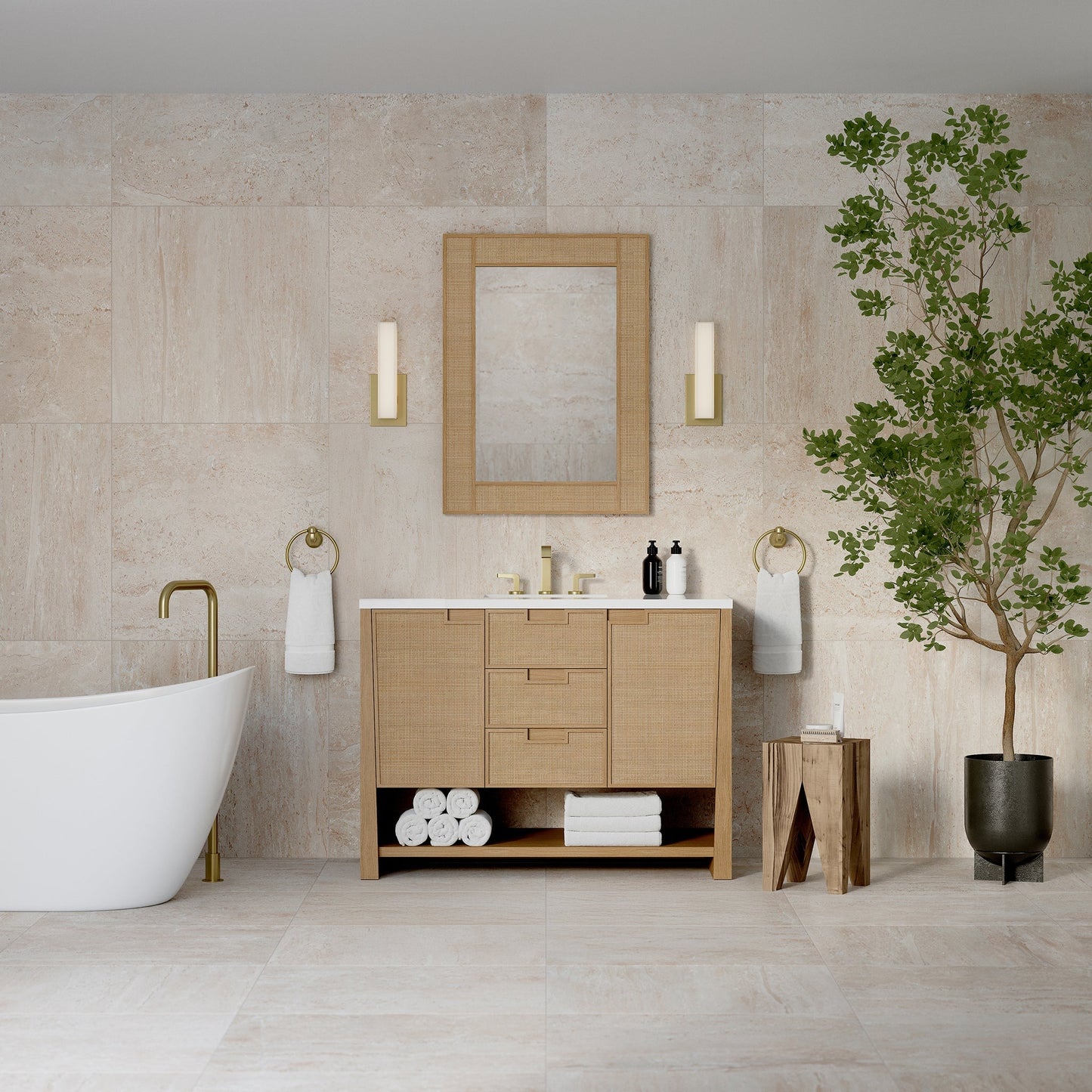 Solene 48" Single Vanity in Seaside Oak Single Bathroom Vanity James Martin Vanities 