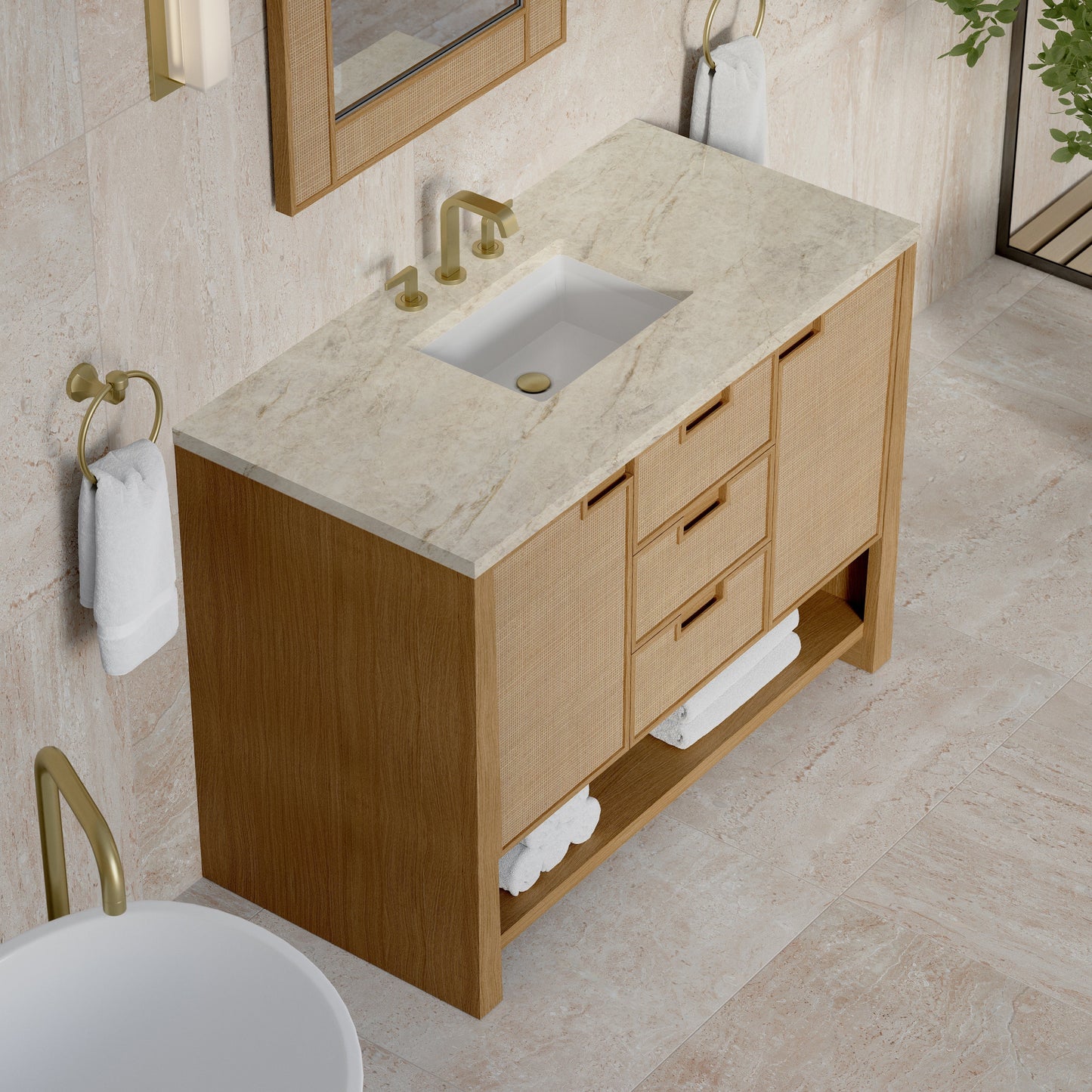 
                  
                    Solene 48" Single Vanity in Seaside Oak Single Bathroom Vanity James Martin Vanities Tajnar Eclos 
                  
                