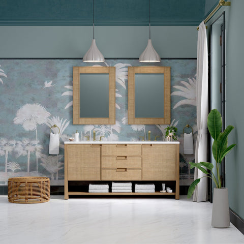 Solene 72" Double Vanity in Seaside Oak Double Bathroom Vanity James Martin Vanities 