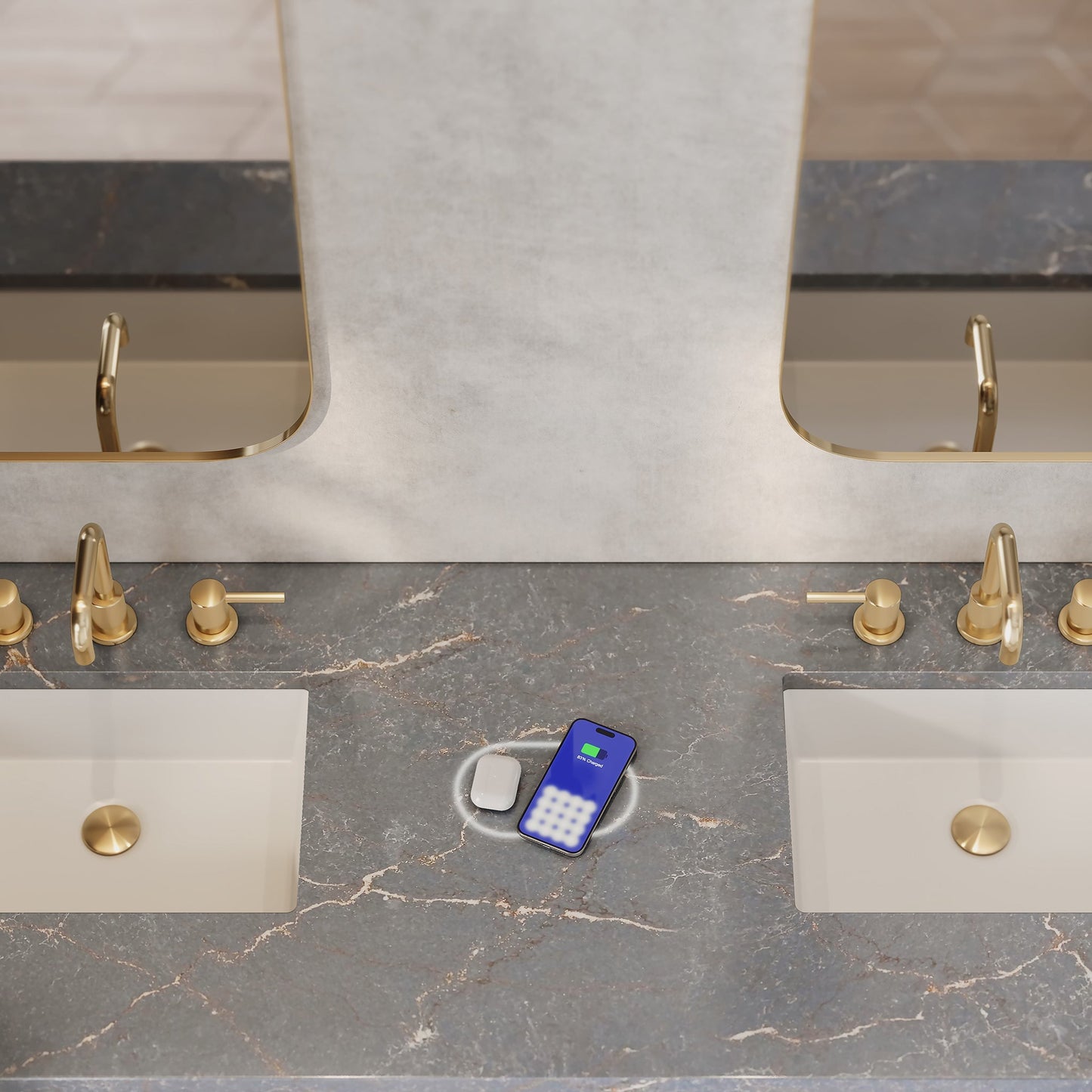 
                  
                    Solene 72" Double Vanity in Seaside Oak Double Bathroom Vanity James Martin Vanities FreePower-Enabled Parisien Bleu 
                  
                