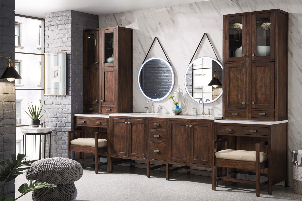 Addison 132" Modular, Mid Century Acacia James Martin Vanities 