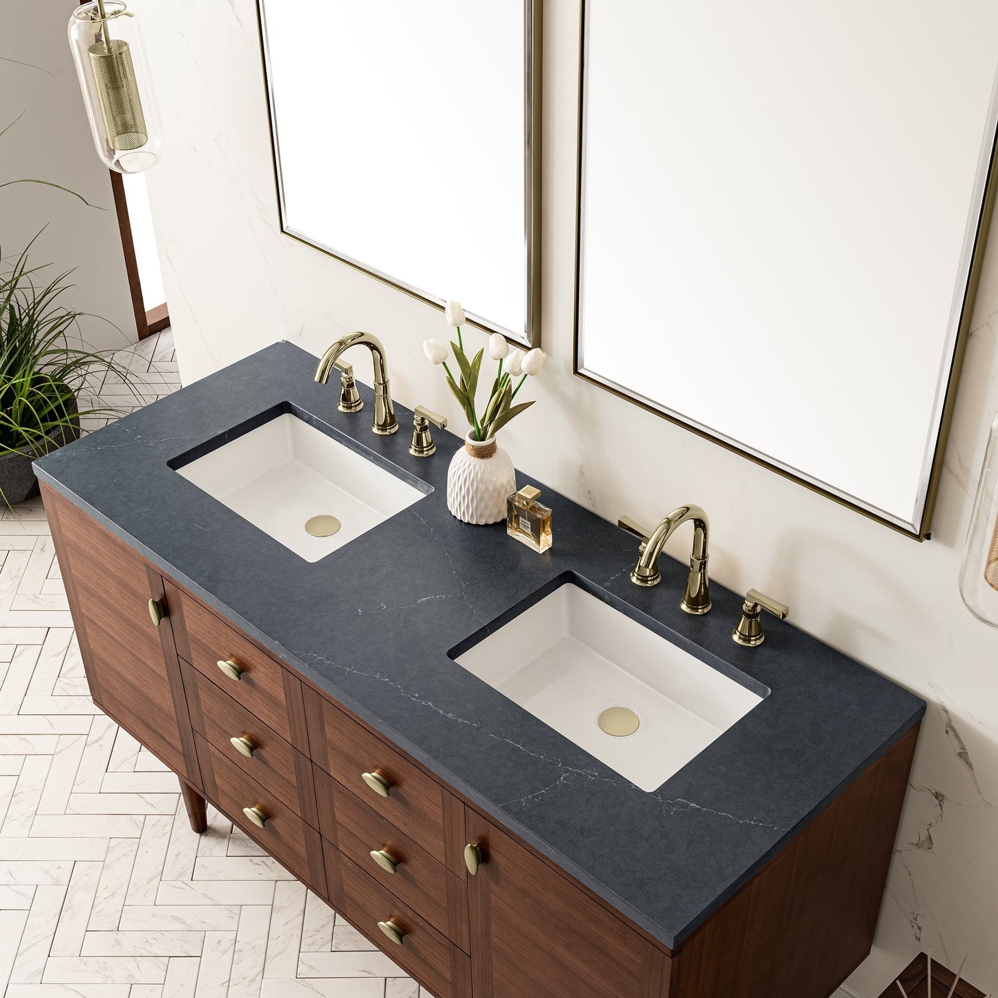 
                  
                    Amberly 60" Double Vanity Double Bathroom Vanity James Martin Vanities Charcoal Soapstone 
                  
                