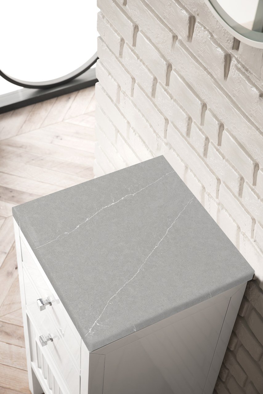 
                  
                    Athens 15" Cabinet w/ Drawers & Door, Glossy White Linen Cabinet James Martin Vanities 
                  
                