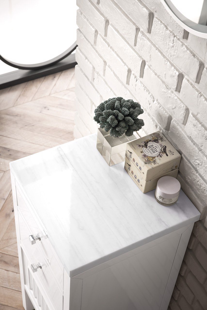 
                  
                    Athens 15" Cabinet w/ Drawers & Door, Glossy White Linen Cabinet James Martin Vanities 
                  
                