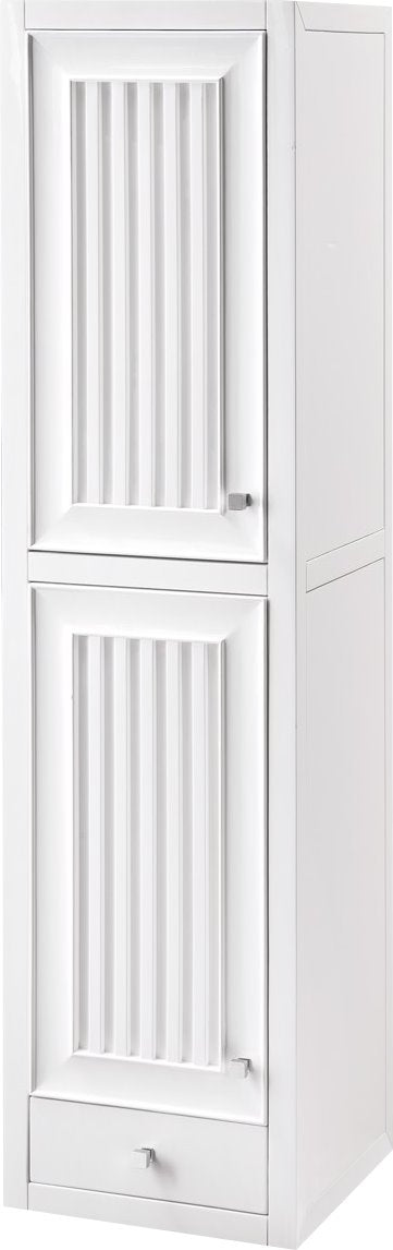Athens 15" Tower Hutch - Left, Glossy White Linen Cabinet James Martin Vanities 