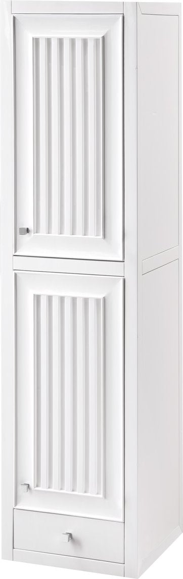 Athens 15" Tower Hutch - Right, Glossy White Linen Cabinet James Martin Vanities 