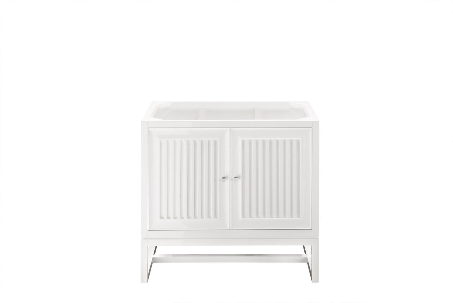 
                  
                    Athens 36" Single Vanity Cabinet, Glossy White Single Bathroom Vanity James Martin Vanities No Top 
                  
                