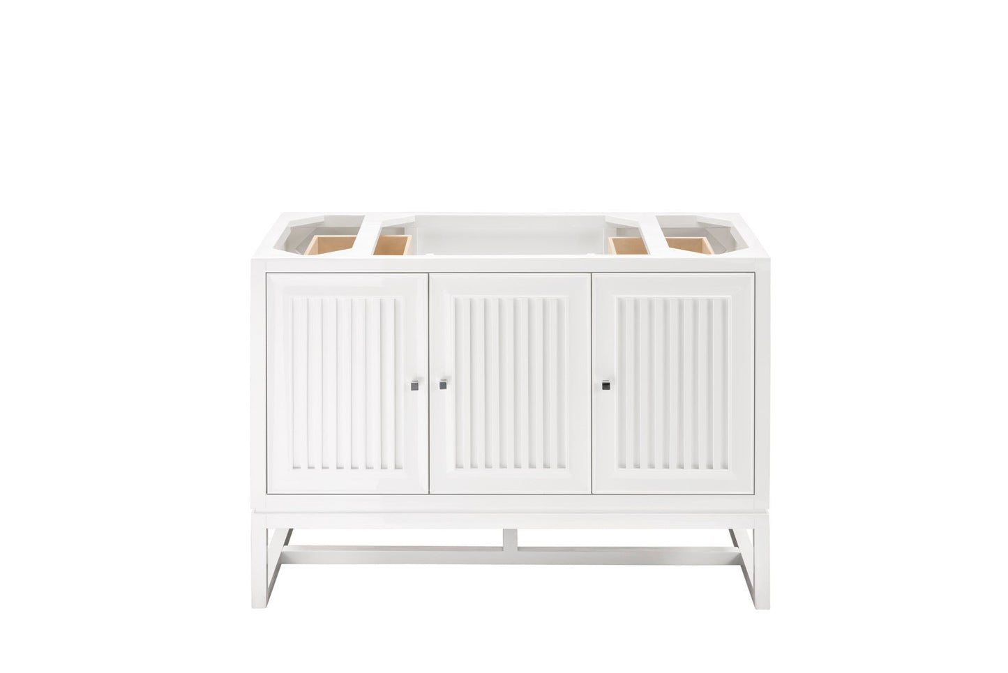 
                  
                    Athens 48" Single Vanity Cabinet, Glossy White Single Bathroom Vanity James Martin Vanities No Top 
                  
                