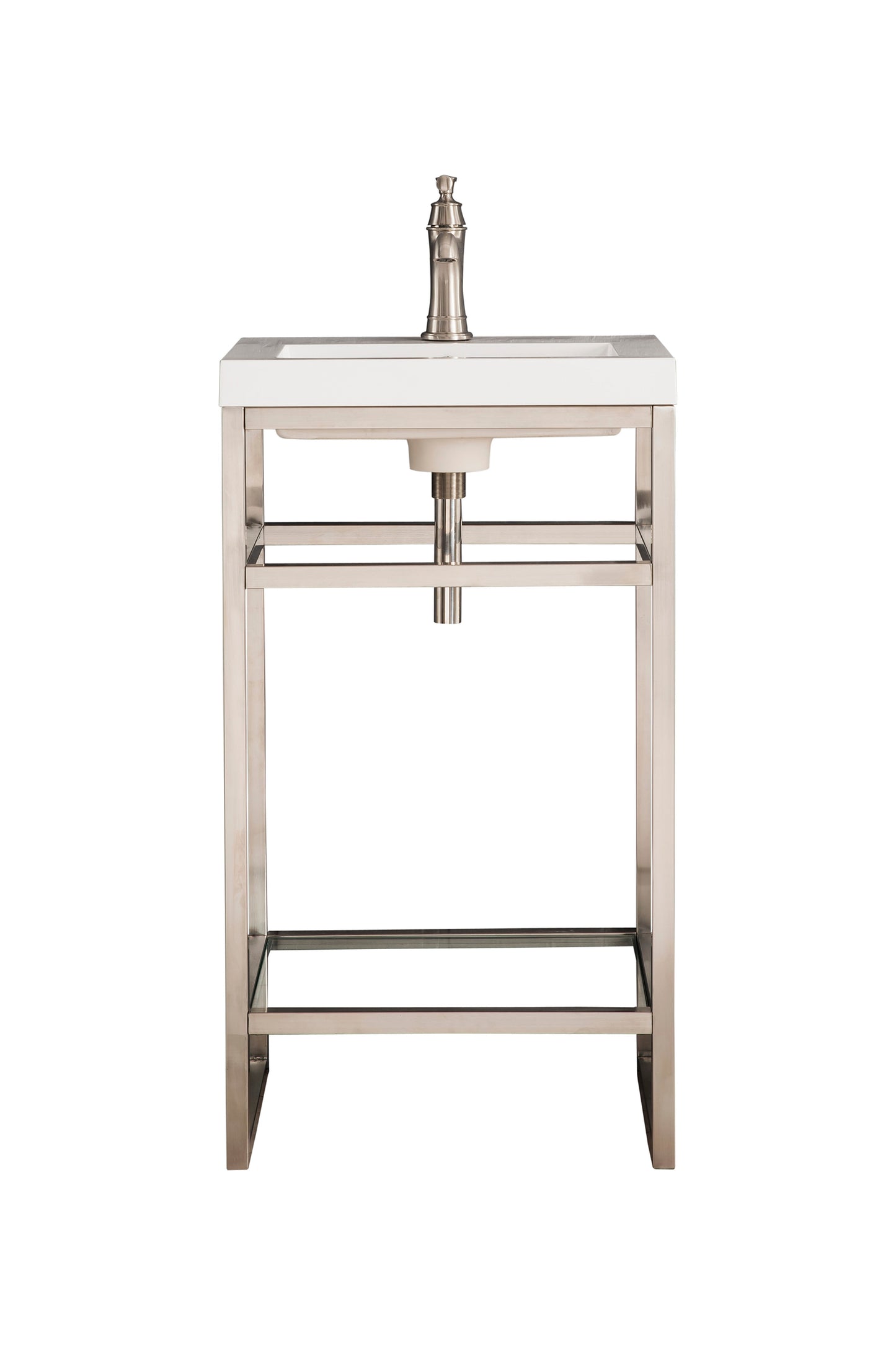 
                  
                    Boston 20" Stainless Steel Sink Console Single Bathroom Vanity Single Bathroom Vanity James Martin Vanities Brushed Nickel No Cabinet 
                  
                