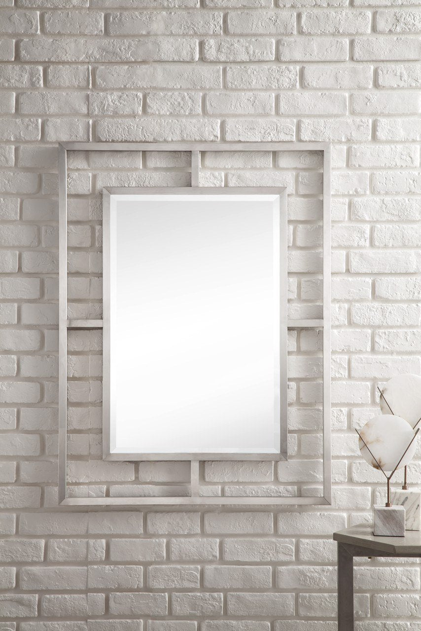 Boston 30" Rectangular Mirror, Brushed Nickel Mirror James Martin Vanities 