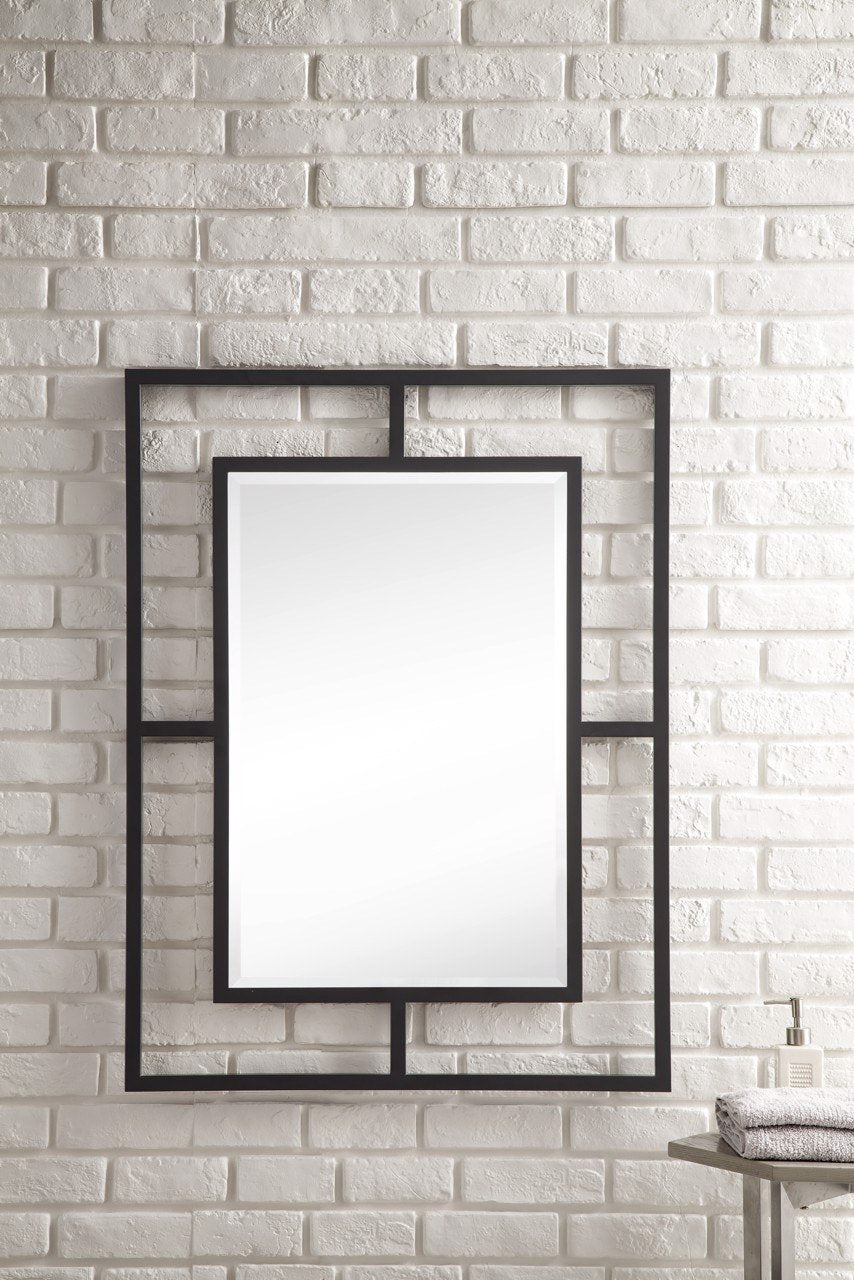 Boston 30" Rectangular Mirror, Matte Black Mirror James Martin Vanities 