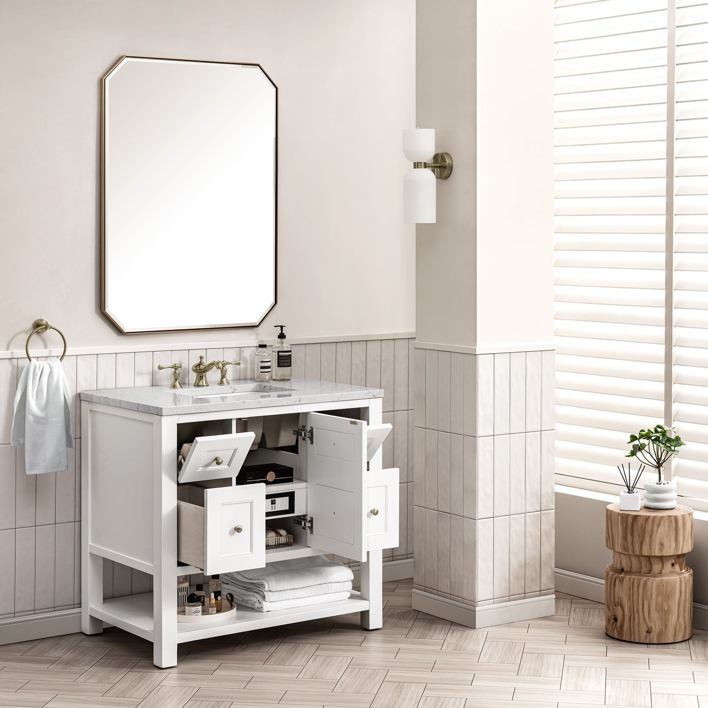 
                  
                    Breckenridge 36" Single Vanity in Bright White Single Bathroom Vanity James Martin Vanities 
                  
                