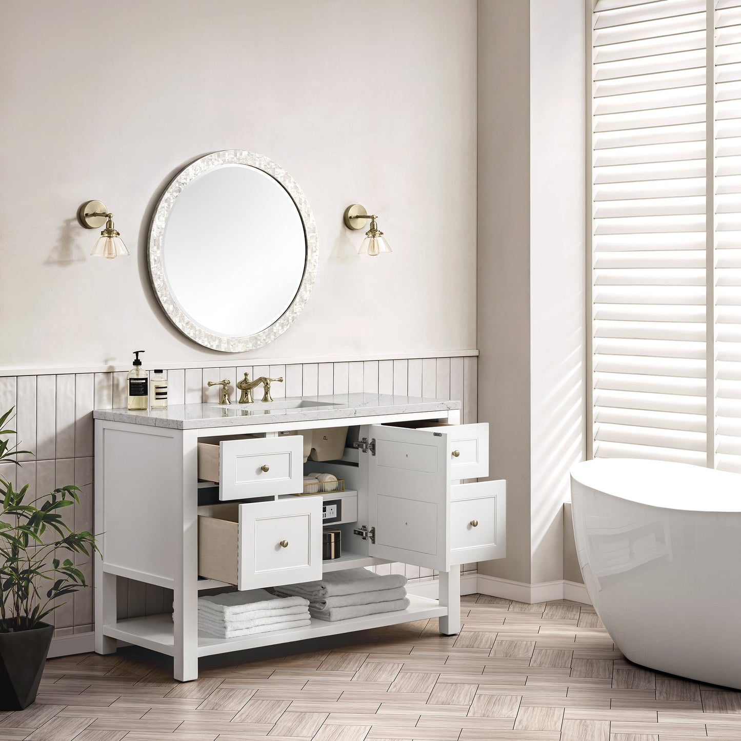 
                  
                    Breckenridge 48" Single Vanity in Bright White Single Bathroom Vanity James Martin Vanities 
                  
                