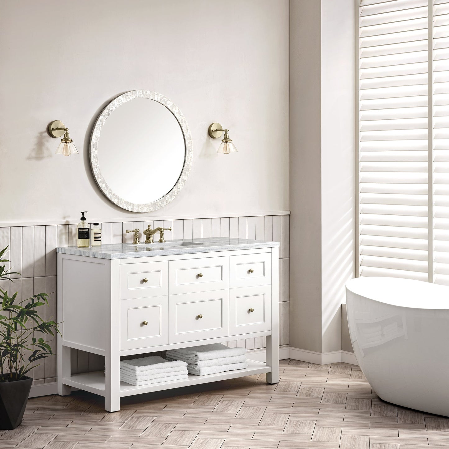 
                  
                    Breckenridge 48" Single Vanity in Bright White Single Bathroom Vanity James Martin Vanities 
                  
                