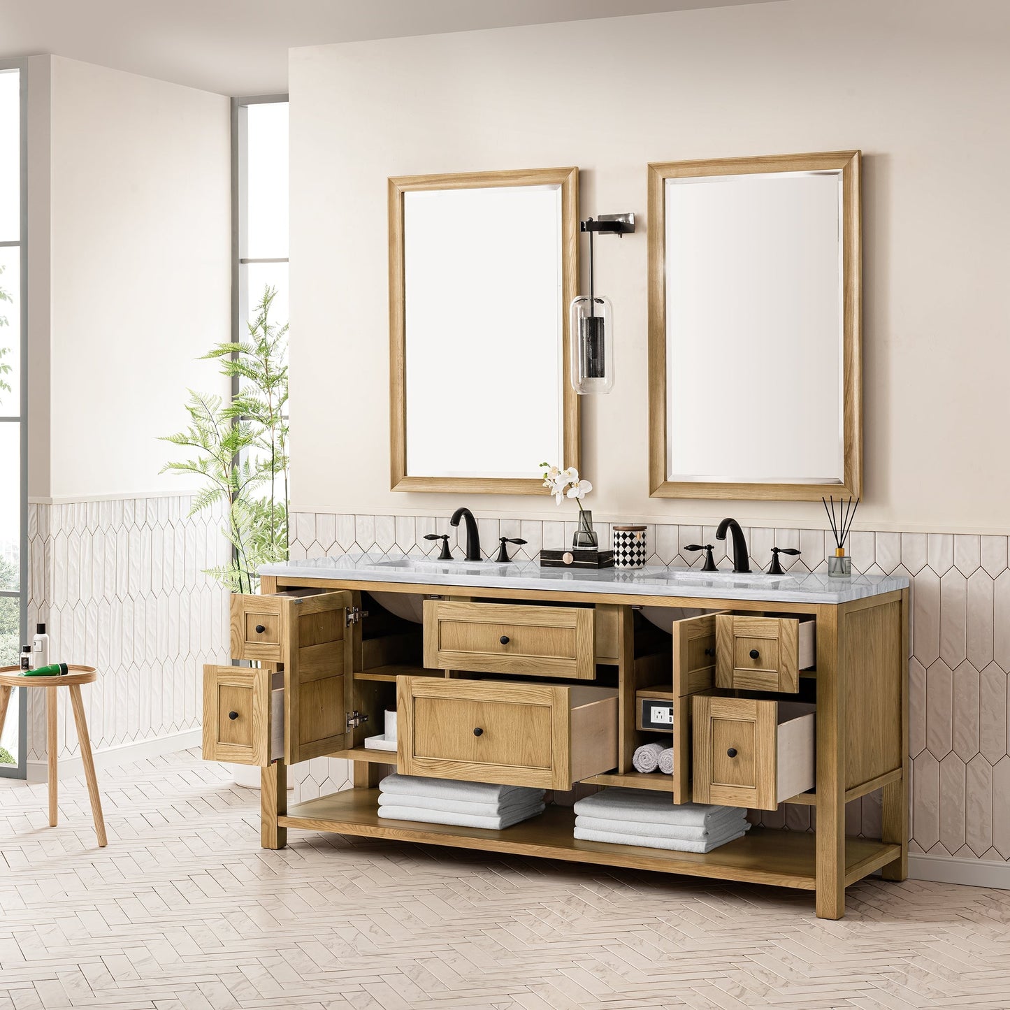 
                  
                    Breckenridge 72" Double Vanity in Light Natural Oak Double Bathroom Vanity James Martin Vanities 
                  
                