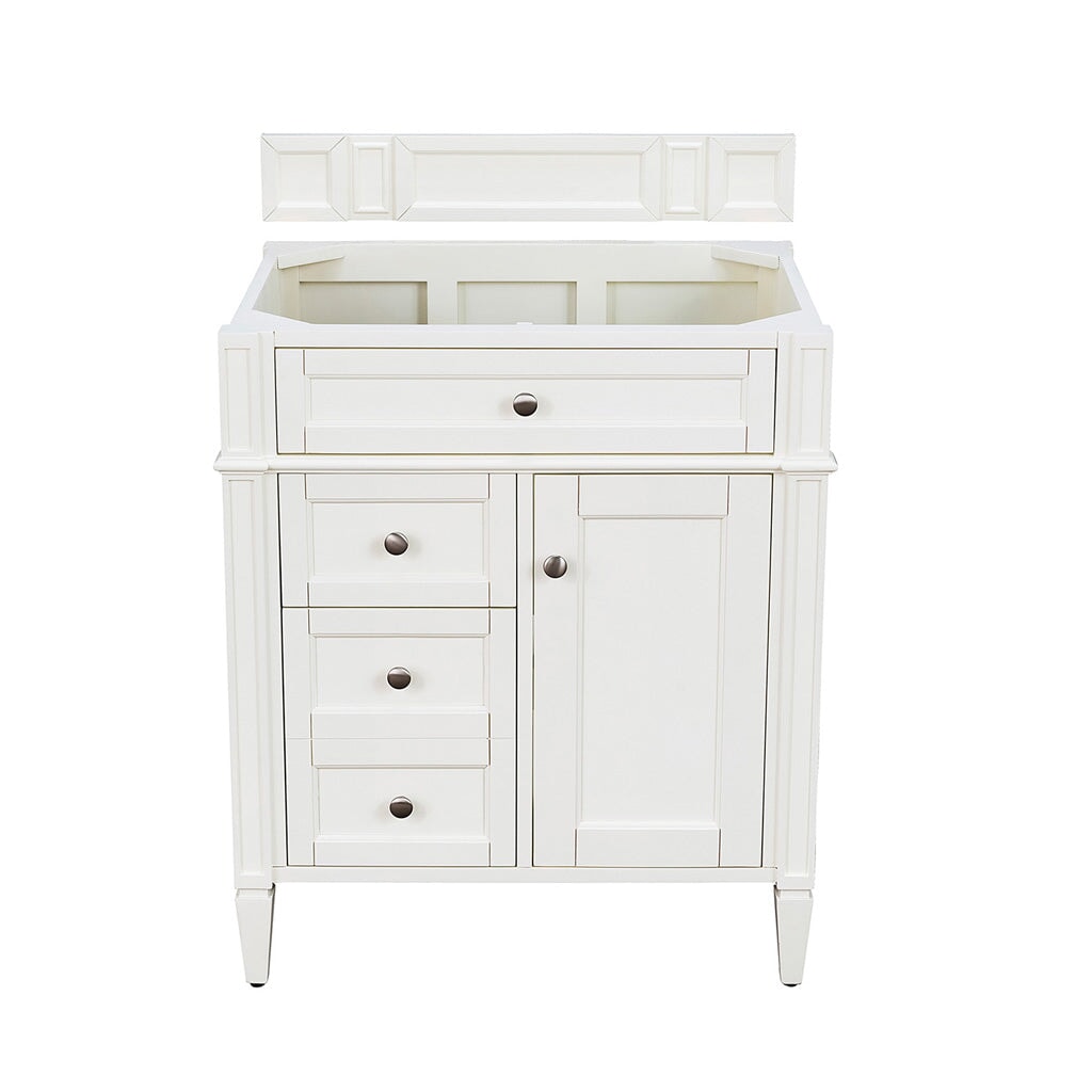 
                  
                    Brittany 30" Single Bathroom Vanity in Bright White Single Bathroom Vanity James Martin Vanities No Top 
                  
                