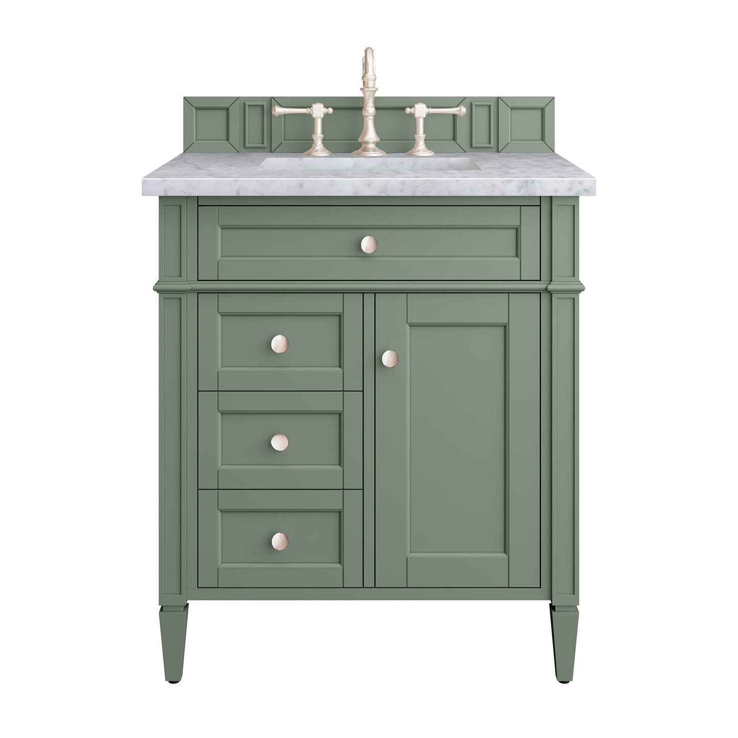 
                  
                    Brittany 30" Single Bathroom Vanity in Smokey Celadon Single Bathroom Vanity James Martin Vanities Carrara White Marble 
                  
                