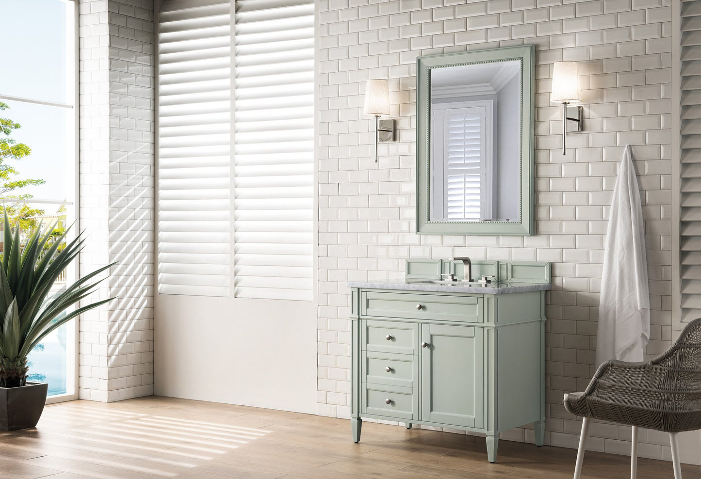 
                  
                    Brittany 36" Single Vanity Cabinet, Sage Green Single Bathroom Vanity James Martin Vanities 
                  
                