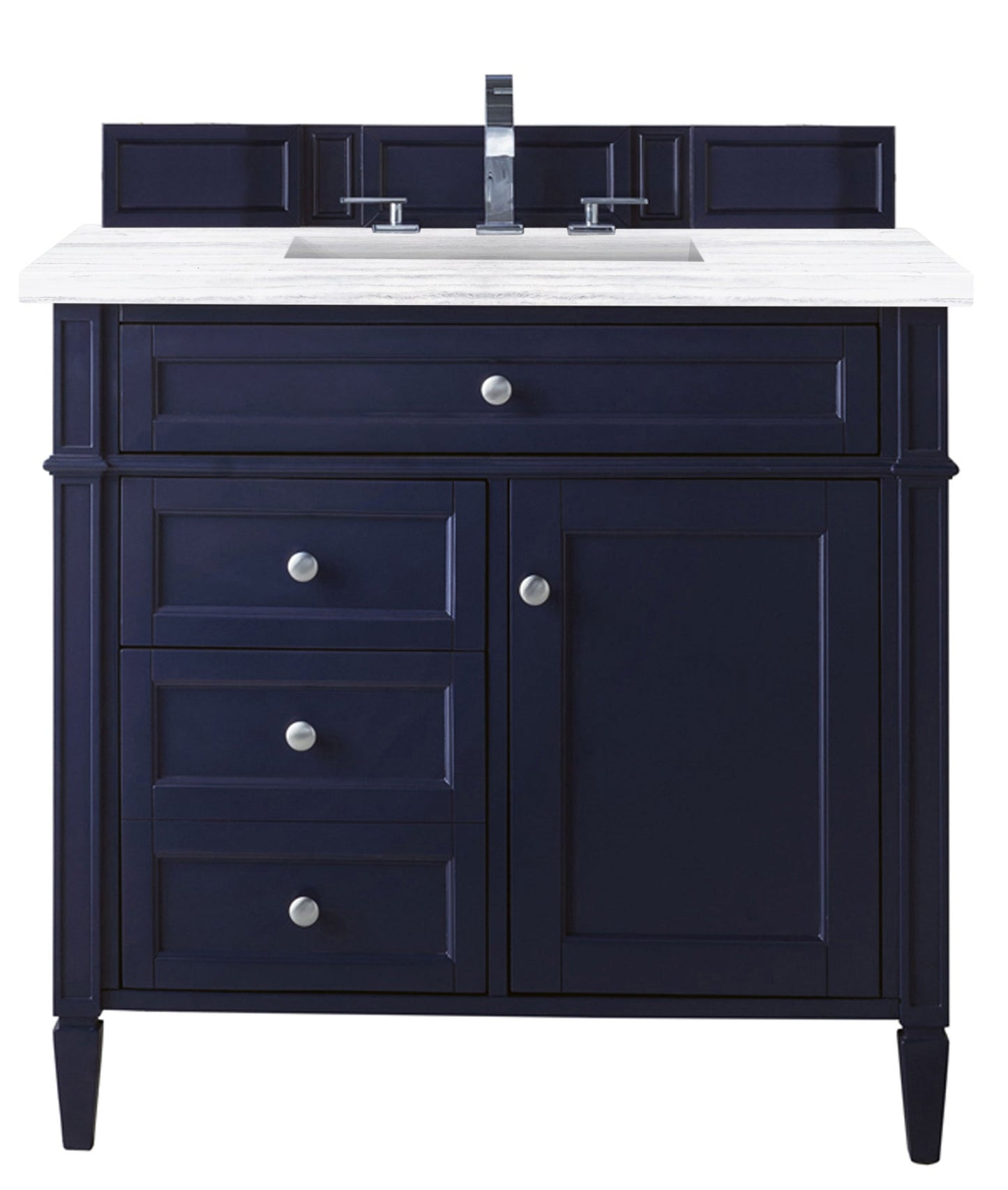 
                  
                    Brittany 36" Single Vanity in Victory Blue Single Bathroom Vanity James Martin Vanities Carrara White Marble 
                  
                
