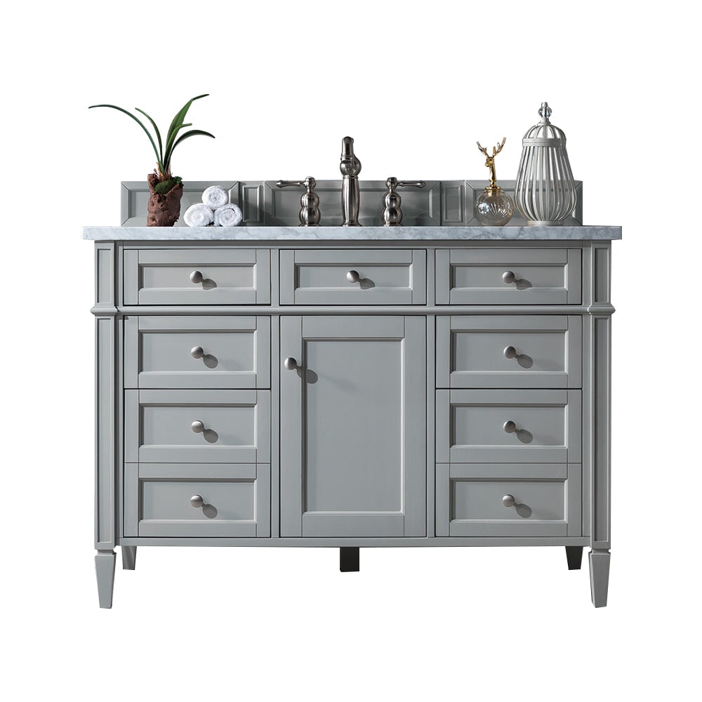 
                  
                    Brittany 48" Single Bathroom Vanity in Urban Gray Single Bathroom Vanity James Martin Vanities Carrara White Marble 
                  
                