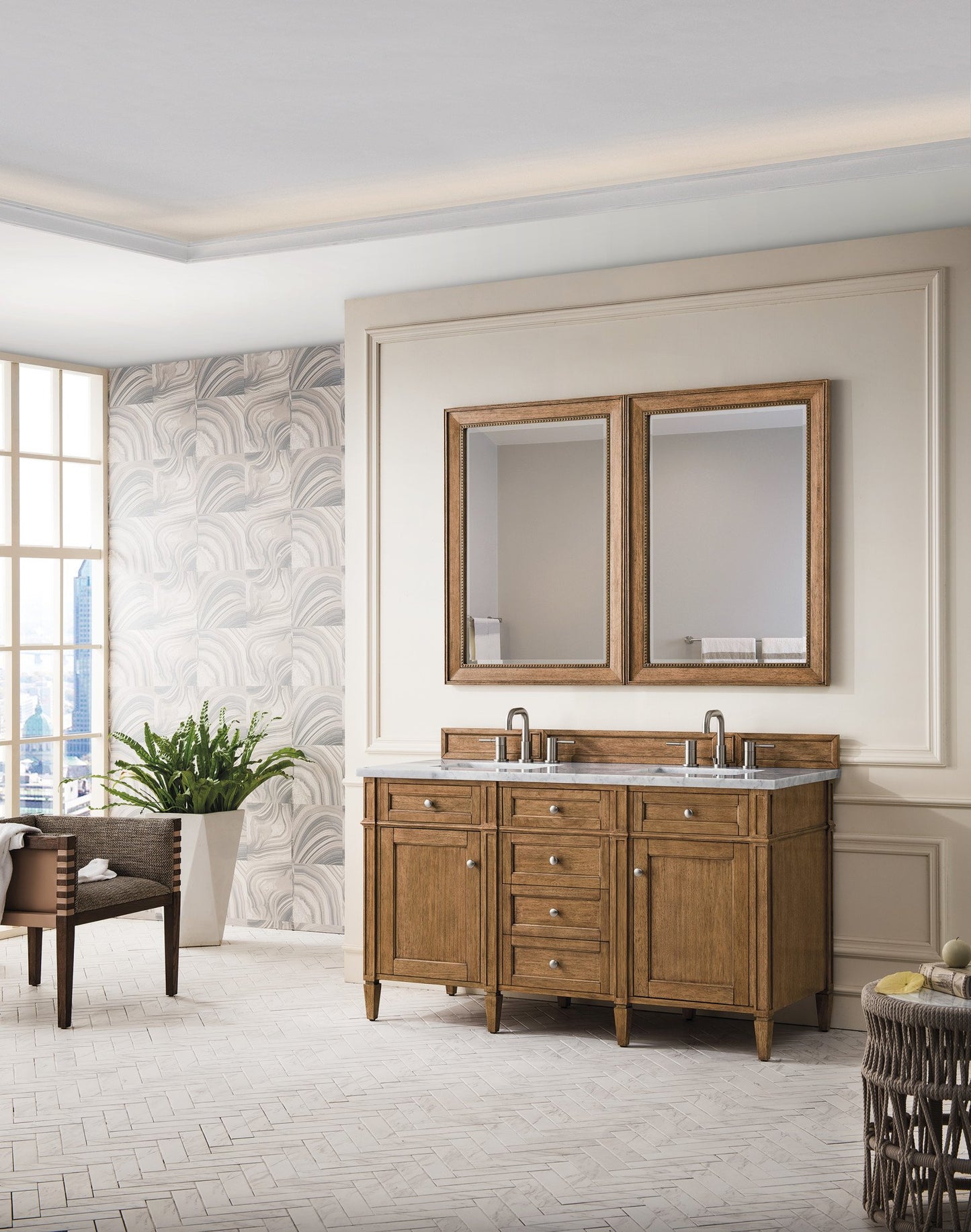 
                  
                    Brittany 60" Double Vanity Cabinet, Saddle Brown Double Bathroom Vanity James Martin Vanities 
                  
                