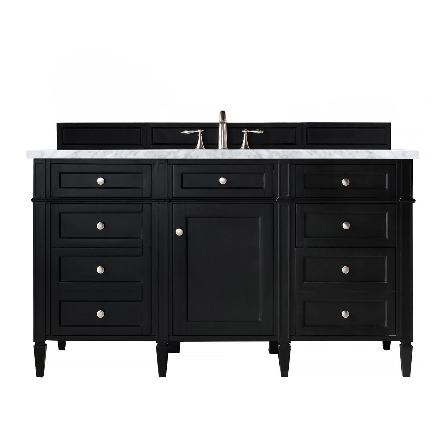 
                  
                    Brittany 60" Single Bathroom Vanity in Black Onyx Single Bathroom Vanity James Martin Vanities Carrara White Marble 
                  
                