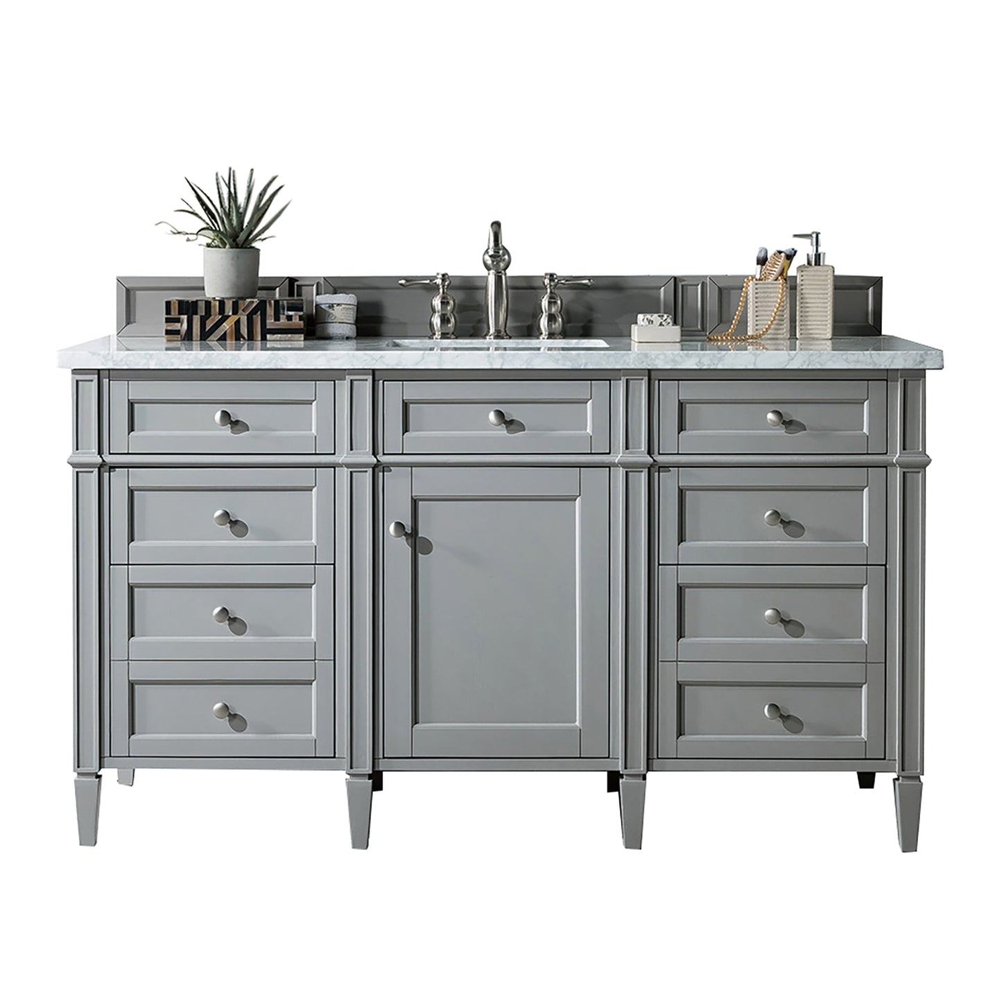 
                  
                    Brittany 60" Single Bathroom Vanity in Urban Gray Single Bathroom Vanity James Martin Vanities Carrara White Marble 
                  
                