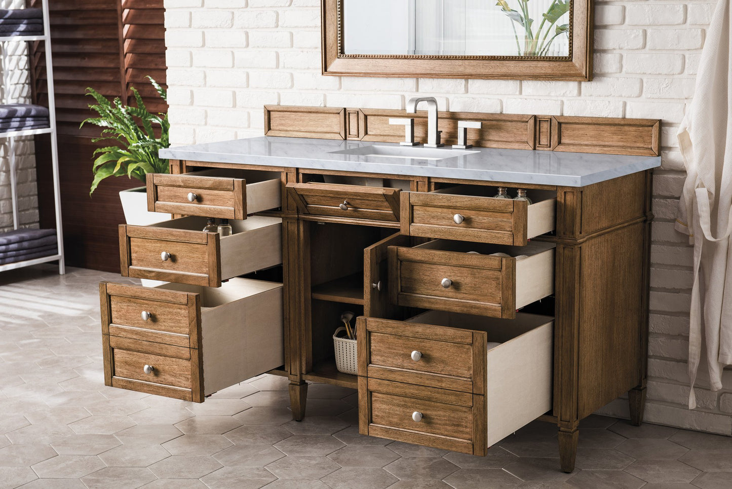 
                  
                    Brittany 60" Single Vanity Cabinet, Saddle Brown Single Bathroom Vanity James Martin Vanities 
                  
                