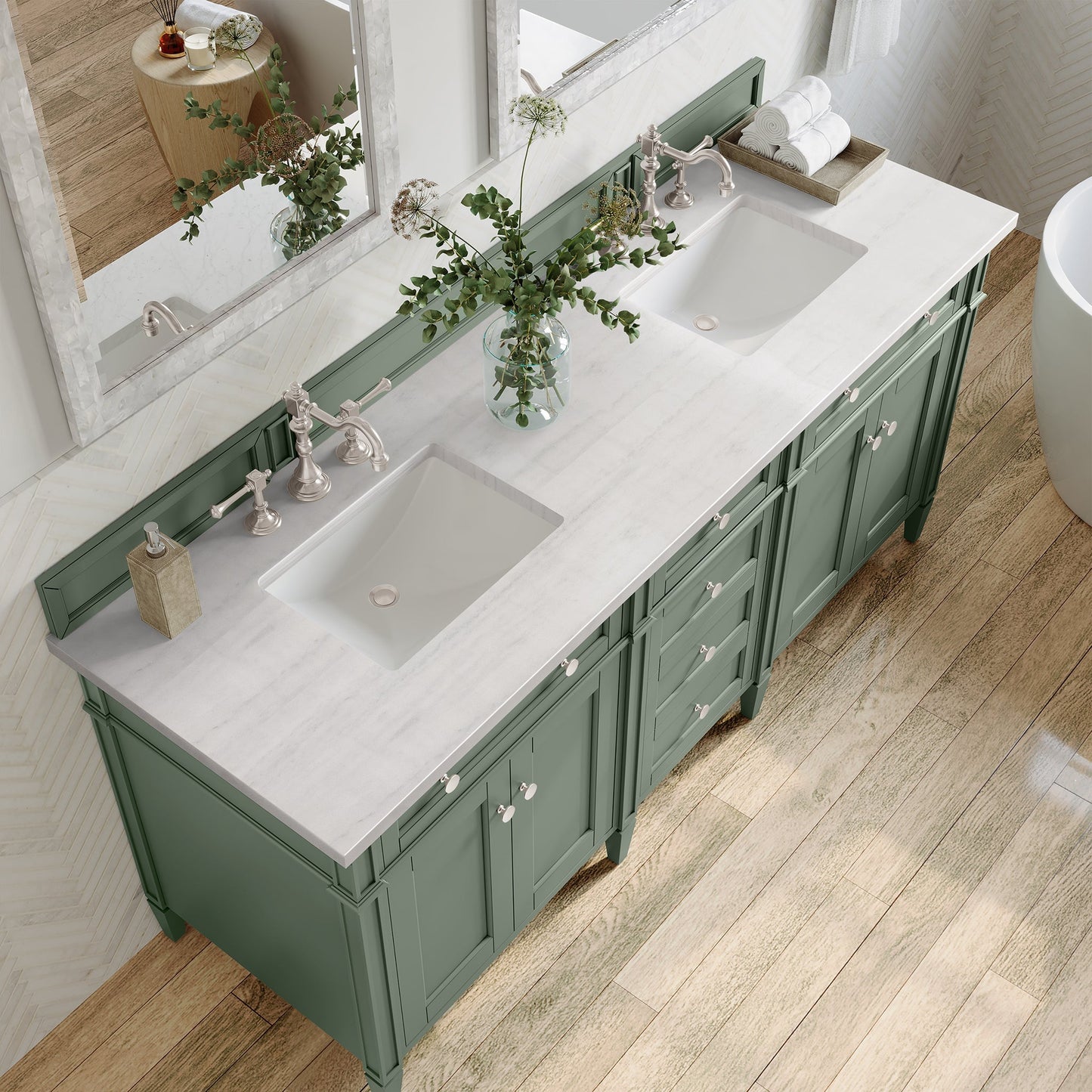 
                  
                    Brittany 72" Double Bathroom Vanity in Smokey Celadon Double bathroom Vanity James Martin Vanities 
                  
                
