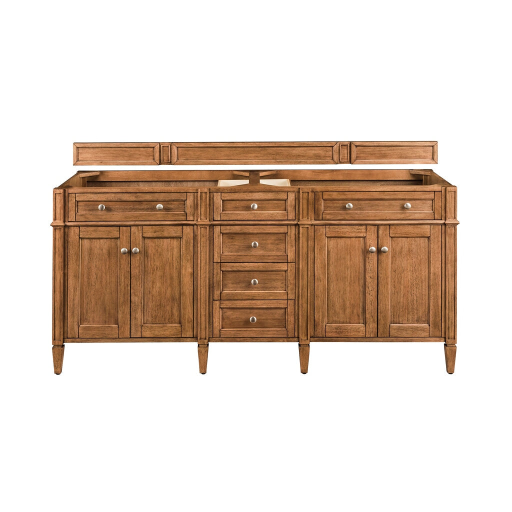 
                  
                    Brittany 72" Double Vanity Cabinet in Saddle Brown Double Bathroom Vanity James Martin Vanities No Top 
                  
                