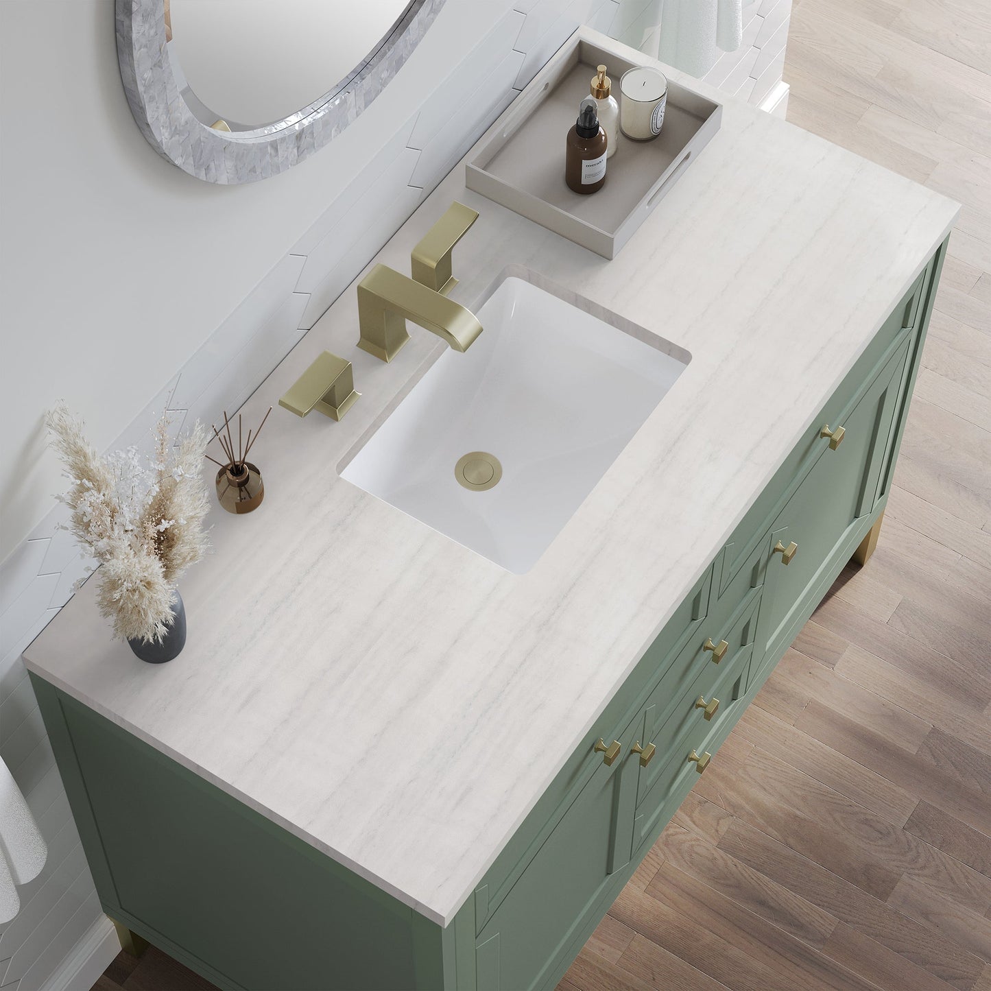 
                  
                    Chicago 48" Single Bathroom Vanity in Smokey Celadon Single Bathroom Vanity James Martin Vanities 
                  
                